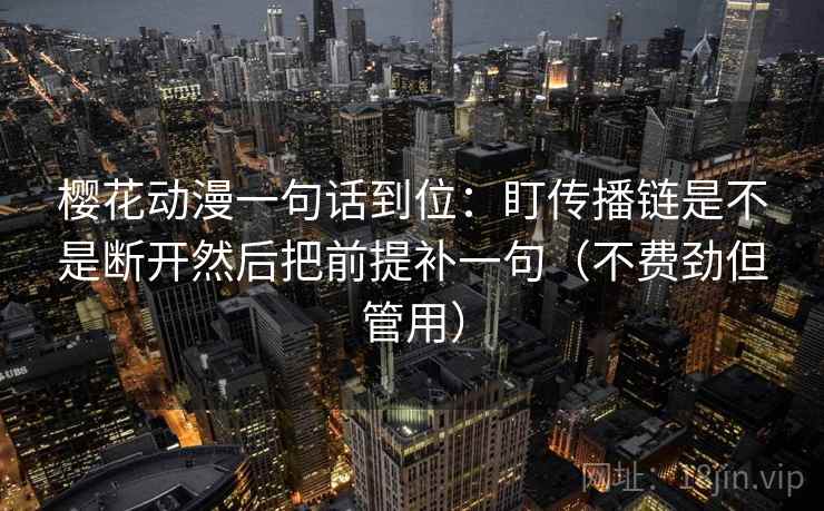 樱花动漫一句话到位：盯传播链是不是断开然后把前提补一句（不费劲但管用）